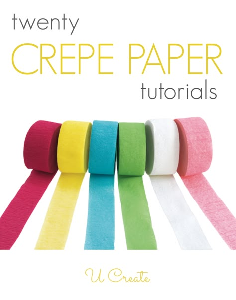 Many tutorials using inexpensive crepe paper! It's not just for decorating at parties anymore! Crepe Paper Crafts, Paper Streamers, Paper Bow, Paper Bouquet, Paper Things, Party Deco, Crepe Paper Flowers, Diy Spring, Party Stuff