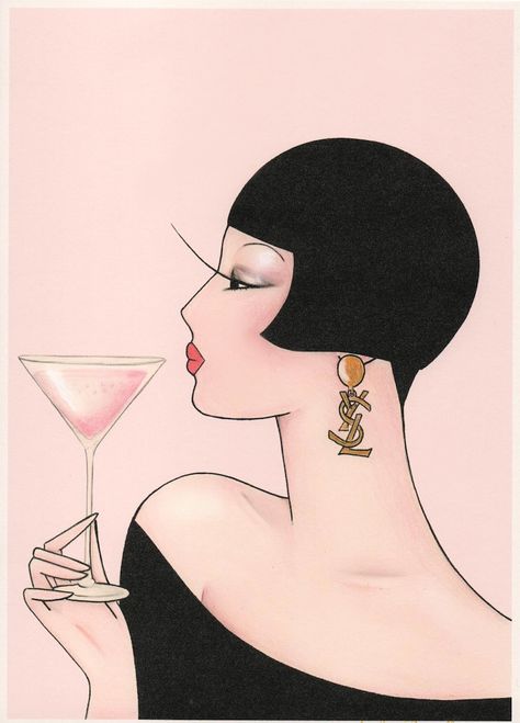 Pink Martini Limited Edition Artprint Madame Dabi Gift for Her Art Deco Print - Etsy Canada Art Deco Portrait, Art Deco Print, Beautiful Sketches, Pink Martini, Art Deco Poster, Image 3d, Limited Edition Art Print, Mid Century Art, Limited Edition Art