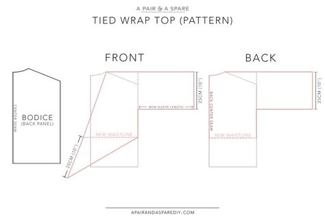 Linen Wrap Top Pattern, Wrap Shirt Pattern, Wrap Top Diy, Wrap Top Sewing Pattern, Clothing Tutorial, Wrap Top Pattern, Linen Wrap Top, Diy Fashion Trends, Wrap Top Blouse