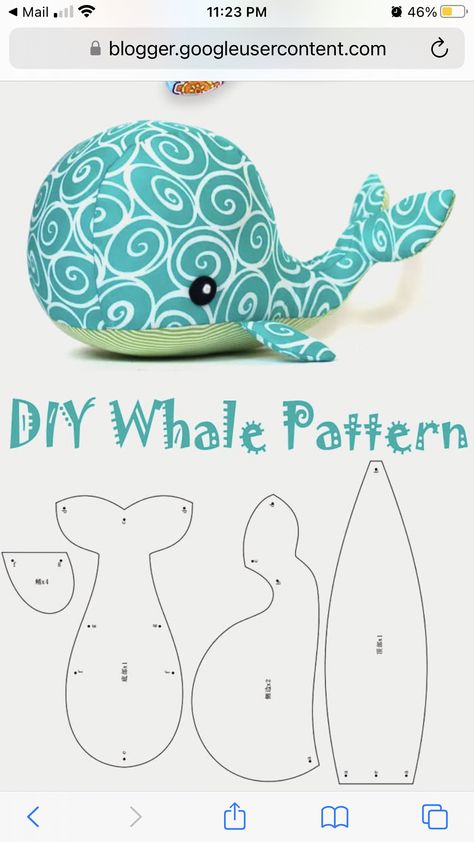 How To Sew A Stuffed Animal Easy, Handmade Stuffed Animals Pattern, Felt Whale Pattern, Patchwork Animals Patterns, Mermaid Sewing Pattern, Easy Stuffed Animal Sewing Patterns Free, Easy Plush Sewing Pattern, How To Sew Plushies, Easy Sew Stuffed Animals