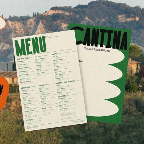 CANTINA Visual Identity by @thelimstudio 👏⁠ ⁠ #youcreativemedia #visualidentity #visualidentitydesign #graphicdesign #artdirection Menu Design Inspiration, Illustrator Typography, Mises En Page Design Graphique, Cafe Menu Design, Restaurant Identity, Coffee Shop Branding, Cafe Branding, Bold Branding, Restaurant Menu Design