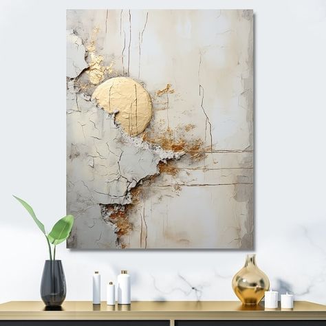 Designart "Grey And White Nature Split II" Abstract Shapes Wall Art - Bed Bath & Beyond - 40802516 Shapes Wall Art, Sculpture Art Projects, Colorful Canvas Art, Grey Abstract Art, Diy Abstract Canvas Art, Abstract Art Diy, White Nature, Abstract Art Inspiration, Textured Canvas Art