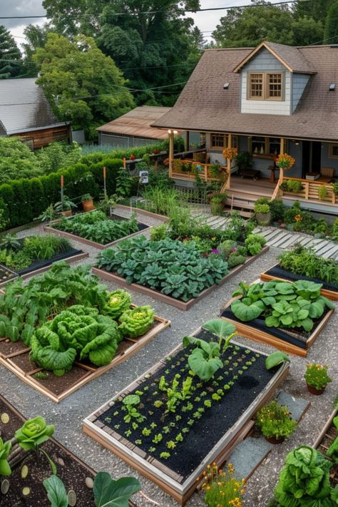 Seasonal Vegetable Layouts are a delicious and nutritious choice for any garden! 🌿🥕 Made with a variety of fresh, seasonal veggies and thoughtful planning, these layouts are a delightful blend of productivity and beauty. Quick to implement and bursting with garden-fresh goodness, Seasonal Vegetable Layouts are perfect for a refreshing gardening project or special feature. 😋🌼 #SeasonalVegetableLayouts #HealthyGardening #FreshProduce #GardenPlanning Large Veggie Garden, Garden Vegetables Layout, Beautiful Raised Garden Beds Landscapes, Orchard And Vegetable Garden, Country Veggie Garden, Garden Design Vegetable Layout, Vegetable Garden Landscape Design, Large Food Garden, Permaculture Garden Plan