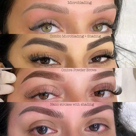 Which Brow Enhancement Method Is Right For You? Microblading, Powder Brows or Nano Brows? - M Beauty Studio Eye Rows Perfect Eyebrows, Black Microbladed Eyebrows, Micro Blading Black Women, Microblading Eyebrows Pictures, Natural Brow Microblading, Permanent Brows Powder, Microblading Eyebrows Style, Microbladed Eyebrows Black Women, Powder Microblading Eyebrows