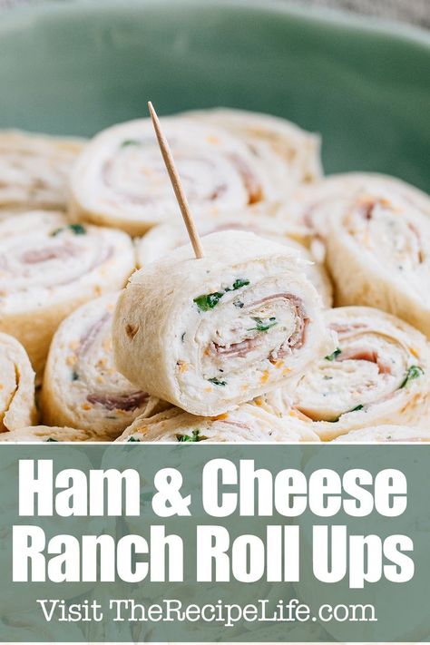 Ranch Roll Ups, Pinwheel Appetizers Cream Cheese, Tortilla Pinwheels Recipe, Ham And Cheese Roll Ups, Wraps Recipes Easy, Ham And Cheese Pinwheels, Pinwheel Sandwiches, Cream Cheese Roll Up, Cream Cheese Spread