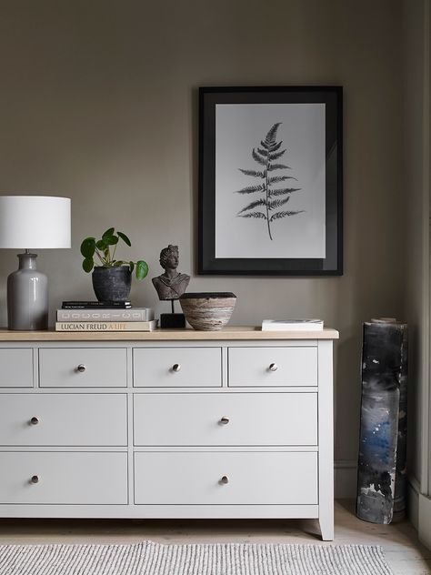 Bedroom Chest Of Drawers Decor Top Of, Styling A Chest Of Drawers, Bedroom Ideas Chest Of Drawers, Office Chest Of Drawers, Chest Of Drawers In Living Room, Top Of Chest Of Drawers Decor, Decorate Chest Of Drawers Top, Chest Decor Living Room, Chest Of Drawers For Bedroom