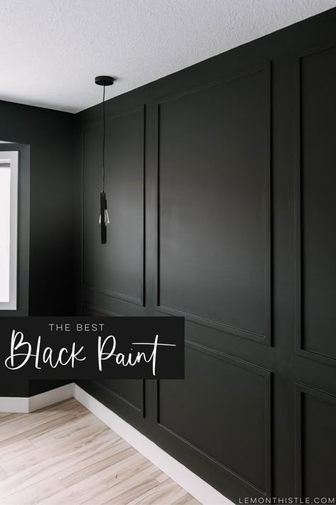 Black Walls Bedroom, Paint For Walls, Black Painted Walls, Black Paint Color, Black Accent Walls, Black Rooms, Salon Suites, Black Room, Black Bedroom