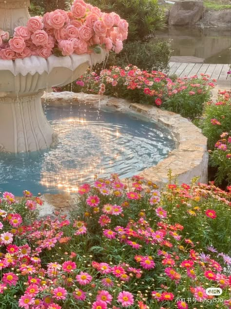 Images Terrifiantes, Castle Aesthetic, Wallpaper Flower, Nothing But Flowers, Pretty Landscapes, Nature Aesthetic, Pretty Places, Flowers Nature, Water Fountain