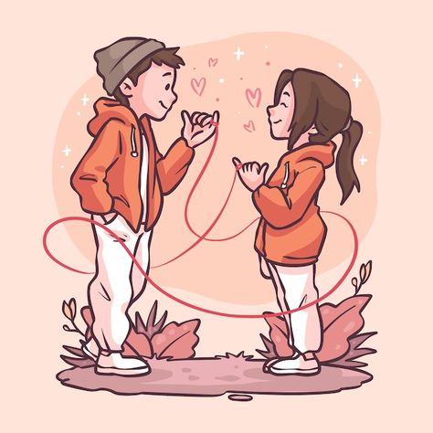 Relationship Cute Illustration, Promise Day Drawing, Couples Illustration Cute, Illustration Art Couple Relationships, Love Illustration Art Couple, Couples Illustration Art, Cute Drawings Couples, Cute Couple Illustration Art, Couple Poster Design