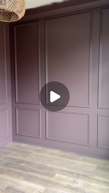 Mauve Purple Nursery, Dark Mauve Nursery, Plum Nursery Girl, Moody Purple Nursery, Purple Board And Batten, Mauve Nursery Ideas, Baby Girl Nursery Mauve, Dark Purple Nursery, Mauve Accent Wall