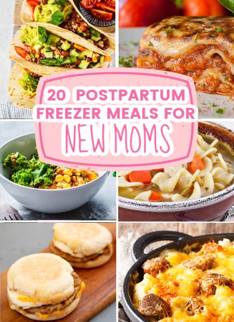 Good Postpartum Freezer Meals, Freezer Meals For Expecting Moms, Meals For Maternity Leave, East Freezer Meals Postpartum, Easy Meals New Moms, Pre Made Freezer Meals Dinners, Prepped Meals For New Moms, Meal Prep For Maternity Leave, Easy Postpartum Meal Prep