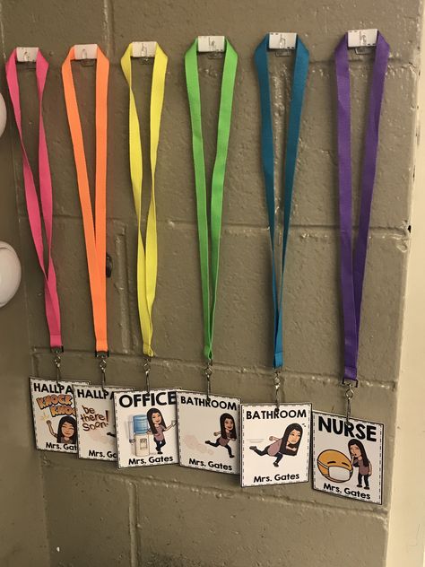 Hallpasses #mrsgatesclassroom #hallpasses #bitmoji Classroom Design Ideas, Elementary Classroom Themes, Teachers Room, Classroom Goals, Classroom Hacks, Elementary Classroom Decor, Classroom Organisation, 3rd Grade Classroom, Middle School Classroom