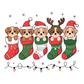 Christmas Dog Drawing Easy, Dog Christmas Art, Christmas Dog Art, Christmas Animals Illustration, Christmas Dog Drawing, Puppy Digital Art, Dog With Christmas Hat, Christmas Dog Illustration, Dog Illustration Cute