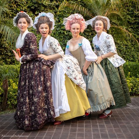 Colonial Fashion Women, Versailles Fashion, Late 18th Century Fashion, Colonial Fashion, Colonial Clothing, Woodland Hills California, Samantha Parkington, French Dresses, Costume College