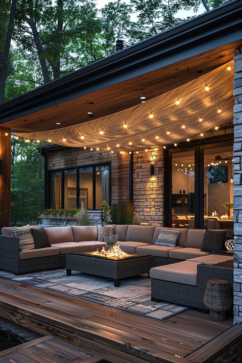 Outdoor Wrap Around Porch Ideas, Backyard Patio Covered, Patio Attached To House Covered, Wooden Covered Patio, Backdoor Patio Ideas, Back Patio Extension Ideas, Modern Covered Patio Ideas, Backyard Terrace Ideas, Cabin Patio Ideas