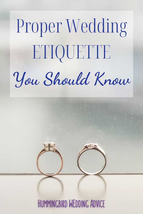 There's nothing wrong with mixing up wedding traditions, but there are some proper wedding etiquette rules that engaged couples should know about. These etiquette tips are mostly basic common sense so you don't offend any of your guests or make anyone feel bad. They will help you and your partner look thoughtful and caring of those around you, and are great things you should know if you are planning a wedding. // wedding tips // bride tips // groom // getting married // wedding blog // etiquette Wedding Ettiquite, Proper Wedding Invitation Etiquette, Engagement Etiquette, Wedding Gift Etiquette, Free Printable Wedding Invitation Templates, Wedding Guest Etiquette, Hummingbird Wedding, Bride Tips, Etiquette Rules