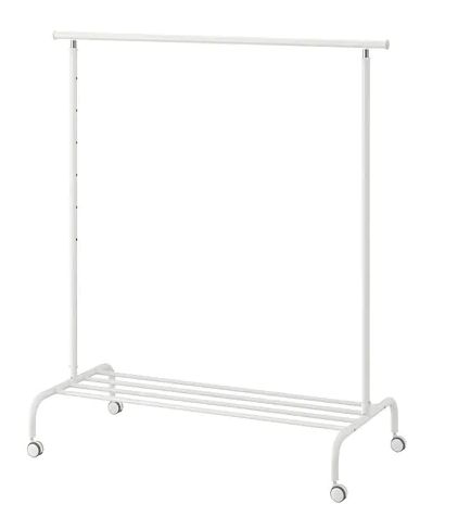 Top 7 clothing racks, best clothes racks for all budgets. IKEA clothes rack, cheap clothes rack, simple white clothes rack Rigga Clothes Rack, White Clothes Rack, Ikea Clothes Rack, Ikea Mulig, Ikea Clothes, Serenity Room, Trofast Storage, Portable Clothes Rack, Bamboo Clothes