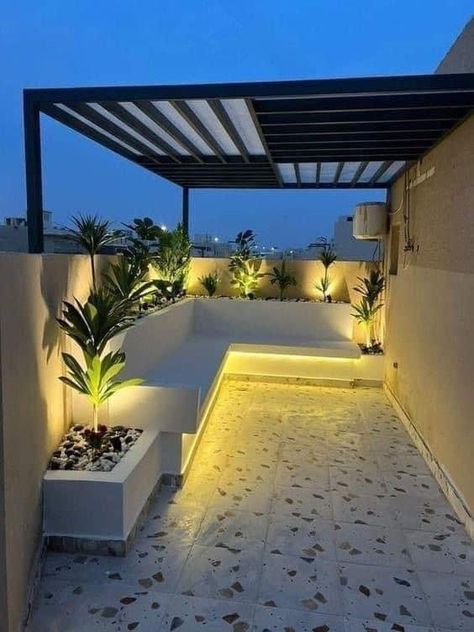 Balcony Tiles Ideas Terraces, Terrace Minimalist, Small Terrace Design, Gardens Decor, Roof Terrace Design, Balcony Tiles, Rooftop Patio Design, Terrace Garden Ideas, Roof Garden Design