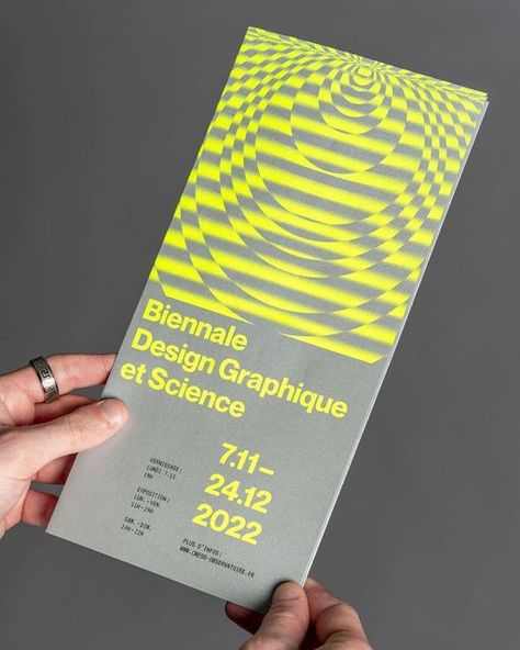 Contemporary Type on Instagram: "By @dylan_nwk: Quantum of Light, Graphic Design & Science Biennial, Conceptual Poster, Silkscreen. Light can be described as a particle, the Quantum of Light. It moves very quickly through space. The poster shows this phenomenon through the screentone and the Doppler effect. Mockup by @urbanpostermockup Fonts: Neue Montreal / @pangram.pangram & VT323 / Peter Hull" Light Graphic Design, Iq Logo, Doppler Effect, 달력 디자인, Contemporary Graphic, Leaflet Design, Type Posters, Design Graphique, Design Reference