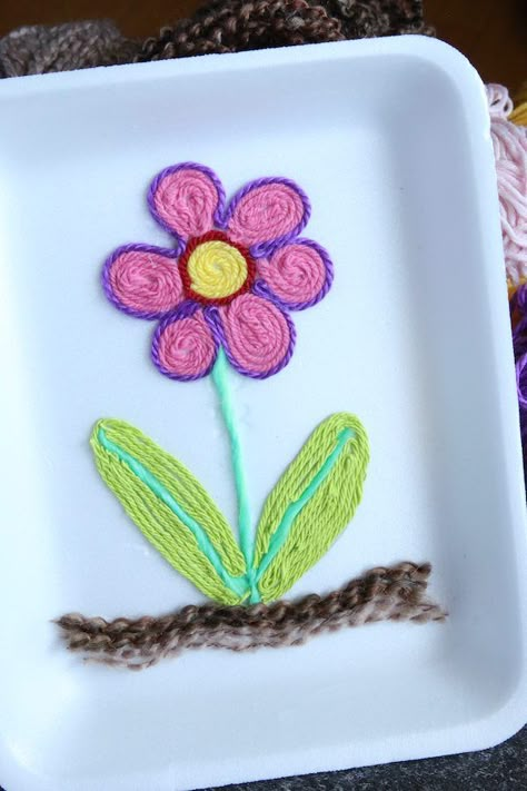 Yarn Painting For Kids (Huichol Style Yarn Art) - Happy Hooligans Yarn Painting For Kids, Yarn Canvas Art Ideas, Yarn Art Ideas, Wool Art Ideas, Different Art Styles Ideas Inspiration, Yarn Art For Kids, Yarn Art On Canvas, Paint Ideas For Kids, Painting With Yarn