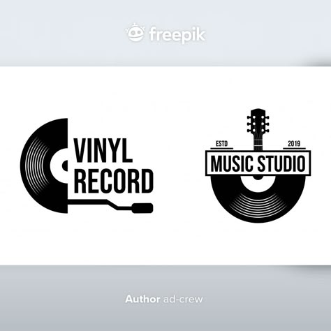 Vintage Music Logo Design, Record Company Logo, Music Studio Logo, Vinyl Icon, Record Logo, Listening Lounge, Music Band Logo, Record Label Logo, Logo Dj