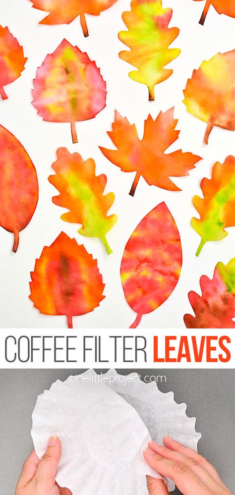 Coffee Filter Fall Art, Fall Crafts With Coffee Filters, Activities With Fall Leaves, Coffee Filter Leaves Preschool, Fall Leaf Craft Kindergarten, November Easy Crafts, Kids Craft With Leaves, Thanksgiving Window Decorations Diy, Coffee Filter Thanksgiving Crafts