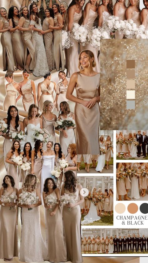 Champagne Brides Maids Dresses, Champagne Hex Code, Rustic Wedding Ideas Bridesmaid, Champagne Mix And Match Bridesmaid Dresses, Wedding Color Schemes With Champagne, Elegant Bridesmaid Dresses Champagne, Wedding Themes Champagne Color, Bridesmaid Dresses Pallet, Fall Wedding Champagne Color