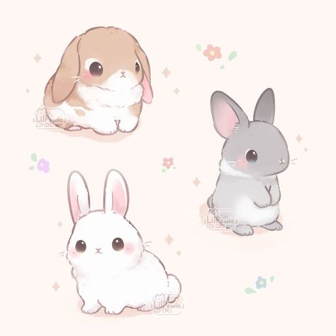 Cute Bunny Aesthetic Cartoon, Cute Art Bunny, Bunnies Cute Drawing, Cute Drawings Of Bunnies, How To Draw Cute Bunny, Cute Drawings Rabbit, Chibi Bunny Drawing, Cute Drawings Bunny, Aesthetic Bunny Drawing