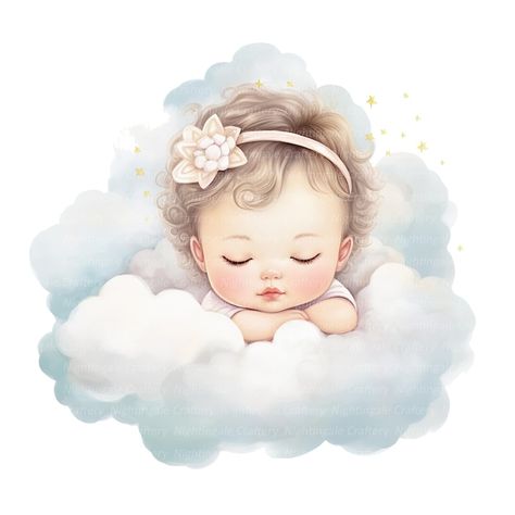 12 Baby Sleeping In Clouds Clipart, Kid Sleeping, Printable Watercolor clipart, High Quality JPG, Digital download, Paper craft,junk journal - Etsy Brasil Kid Sleeping, Baby Drawing, Baby Clip Art, Project Nursery, Art Clipart, Flower Backgrounds, Baby Cards, Baby Sleep, Printable Cards