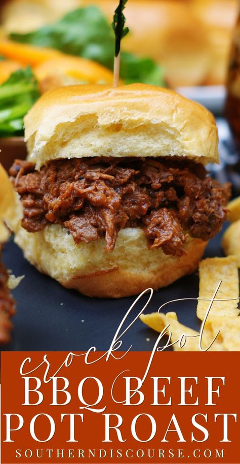 Bbq Beef Crockpot, Crock Pot Bbq Beef, Slow Cook Roast, Crock Pot Chuck Roast, Sliders Recipes Beef, Crock Pot Bbq, Slow Cooker Recipes Beef Stew, Bbq Roast, Pot Roast Crock Pot Recipes