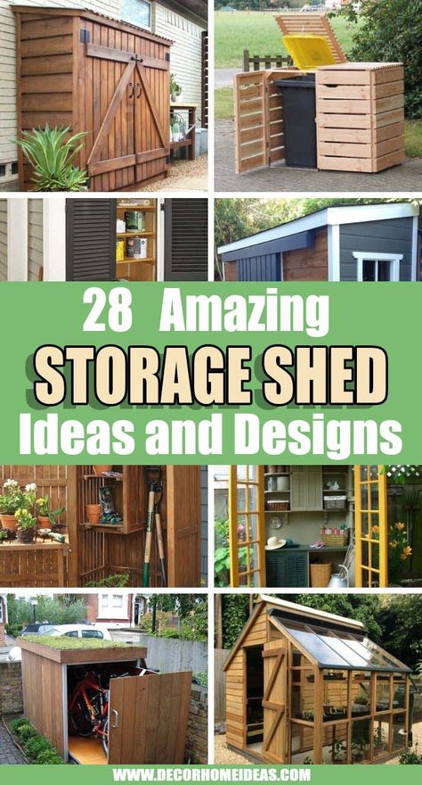 Shed For Tools Outdoor Storage, Build Your Own Storage Shed, Outside Tool Storage Ideas, Wood Garden Shed Ideas, Garden Supply Storage Ideas, Driveway Storage Ideas, Front Yard Storage Ideas, Diy Garden Sheds Easy, Small Outdoor Storage Shed