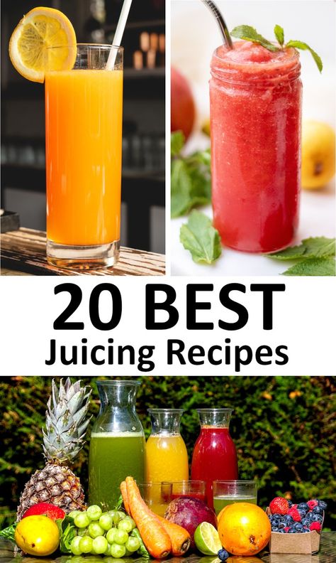 The 20 BEST Juicing Recipes - GypsyPlate Best Juicing Recipes, Fresh Juice Recipes, Healthy Juicer Recipes, Fruit Juice Recipes, Juice Cleanse Recipes, Homemade Juice, Juicy Juice, Juicer Recipes, Healthy Juice Recipes