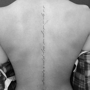 Lightning Spine Tattoos For Women, Middle Spine Tattoo, Spine Tattoo Spanish, Everything Is As It Should Be Tattoo, Back Tattoo Quotes Spine, Short Spine Tattoos For Women, Tattoo Spine Women, Spine Tattoo Quotes Inspiration, Spine Tattoo Fine Line