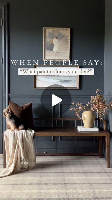 Andrea Nelson | Home Decor | Interior Decorating on Instagram: "ALL the details: Formula, sheen, & cost of our paint. Zero gatekeeping.👇

Blue is not a trending paint color. 

But it is now, and always will be, a CLASSIC paint color for your home.

Since our home primarily leans traditional, blue walls fit the overall aesthetic nicely.

PAINT DETAILS: BE SURE TO 📌SAVE THIS
______________________________________

Color: Cyberspace by Sherwin Williams

Sheen: Eggshell (Matte)

Method: Color Drenching (walls, ceiling, baseboards, trim, and doors are the same color and sheen)

Paint Line: @sherwinwilliams Emerald Latex Paint (choosing a different line, and the cost would go down)

Cost per gallon: $93.99 (long-lasting and provides superior coverage, durability, washability based on testing) Edward Dunn Paint Wall Colors, Sw Sea Mariner, Sw Inkwell Coordinating Colors, Sherwin Williams Cyberspace Accent Wall, Green Black Paint Sherwin Williams, Moody Blue Office Paint Colors, Rain Cloud Sherwin Williams, Portsmouth Sherwin Williams, Gibraltar Sherwin Williams