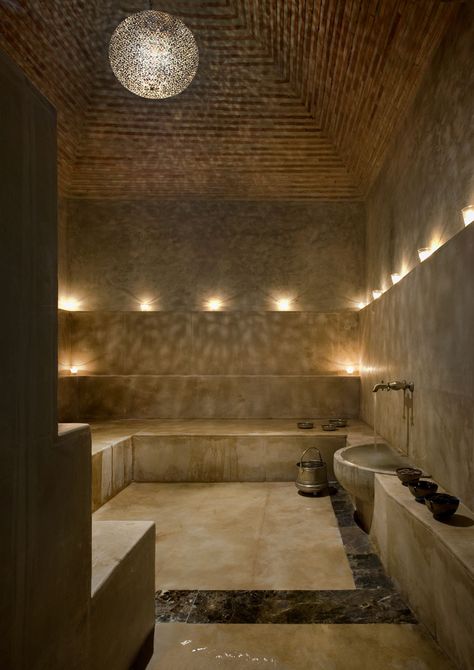 1000+ images about hammam on Pinterest | Turkish Bath, Hotel Spa and Spas Deco Spa, Spa Hammam, Spa Luxe, Moroccan Bathroom, Luxury Bathroom Master Baths, Sauna Steam Room, Spa Rooms, Large Bathroom, Sauna Room