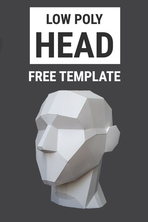 Head For Drawing, Origami Interior Design, Asaro Head, Model Tutorial, Paper Head, Virtual Reality Art, 3d Templates, Low Poly Character, Cardboard Model