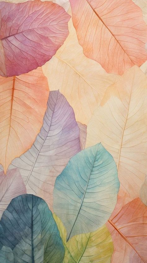 Aesthetic Painting Background, Leafs Wallpapers, Pastel Background Aesthetic, Floral Wallpaper Aesthetic, Leaf Aesthetic, Acrylic Paint Art, Shaded Background, Tropical Prints Pattern, Pastel Nature