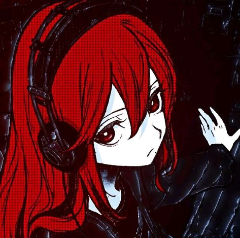 Red Hair Cartoon, Anime Wallpapers Aesthetic, Cute Emotes, Red Goth, Anime Red Hair, Anime Goth, Pfp Anime, Girls With Red Hair, Red Icons:)