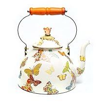 Butterfly Tea, Whistling Tea Kettle, Courtly Check, Cute Kitchen, Induction Cooktop, Tea Makers, Floral Tea, Mackenzie Childs, Butterfly Garden