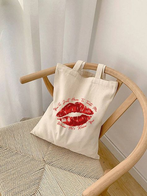 Sabrina Carpenter Taste Lyric Cotton Canvas Tote Bag, Short n Sweet Album, Coquette style bag, Girly Girl,Summer Shoulder Bag for Women by GirlyGalleryByTaylor on Etsy Sabrina Carpenter Tote Bag, Canvas Bag Outfit, Custom Tote Bag Aesthetic, Aesthetic Tote Bag Design, Diy Bag Painting, Pinterest Shop, Lipstick Design, Diy Fabric Jewellery, Bag Painting