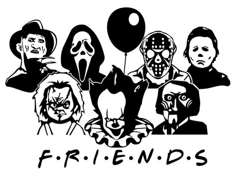 Halloween Friends, Friends Svg, Free Friends, Cricut Halloween, Cerámica Ideas, Horror Movie Characters, Cricut Craft Room, Svg For Cricut, Horror Characters