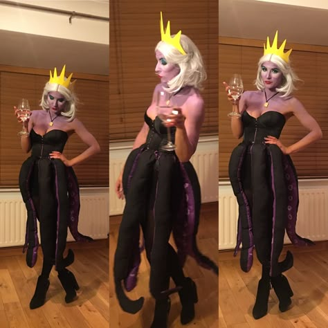 Halloween Disney Villains Costumes, Women's Diy Halloween Costume Ideas, Women’s Ursula Costume, Disney Witches Costumes, Womens Ursula Costume, 90s Cartoon Costume Ideas, Ursula Womens Costume, Ursula Human Costume, Womens Disney Halloween Costumes