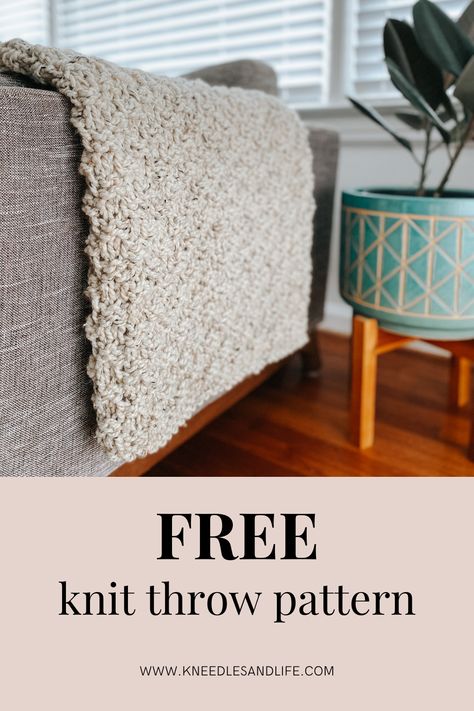 Knit Throw Pattern, Super Bulky Yarn Knitting Patterns, Knit Afghan Patterns Free, Chunky Throw Blanket, Knitted Throw Patterns, Knit Throw Blanket Pattern, Chunky Knit Blanket Pattern, Easy Blanket Knitting Patterns, Easy Knit Blanket