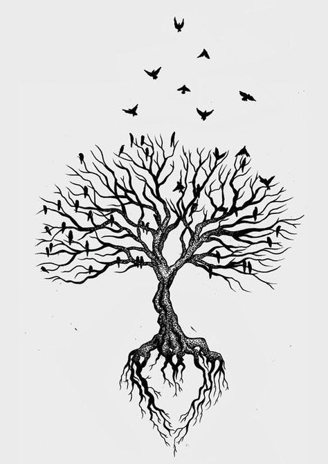 Achtung Baby, Tattoo Tree, Pretty Paintings, Family Tree Tattoo, Small Bird Tattoo, Tree Tattoo Designs, Palm Tree Tattoo, Tree Of Life Tattoo, Black Tree