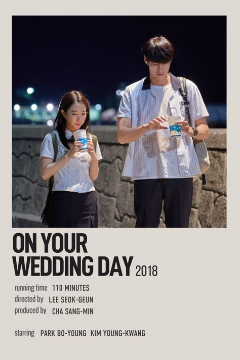 korean movie minimalist polaroid poster by @febraez On Your Wedding Day Movie, On Your Wedding Day Korean Movie, Korean Romance Movies, Korean Movies To Watch, Korean Movie Poster, Movie Minimalist, Korean Film, Indie Movie Posters, Movies To Watch Teenagers