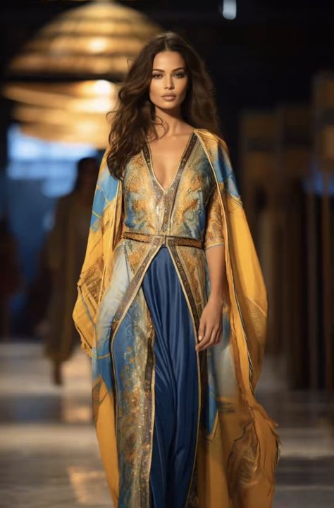 Arab Fashion Modern, Persian Outfits, Modern Egyptian Fashion, Egypt Photoshoot, Persian Dress, Moroccan Outfit, Arabian Fashion, Moroccan Dresses, Arabic Clothing