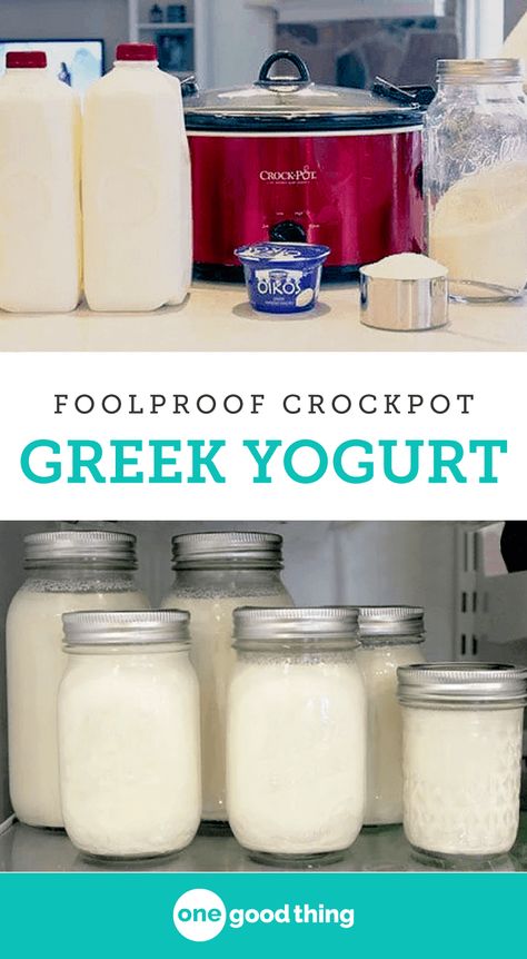 Make this thick, rich, creamy Homemade Greek Yogurt right in your crock pot! It's nutritious and delicious...and so easy to make! Crockpot Yogurt, Crock Pot Yogurt, Homemade Yogurt Recipes, Make Greek Yogurt, Homemade Greek Yogurt, Making Yogurt, Greek Yogurt Recipes, Homemade Yogurt, Yogurt Recipes