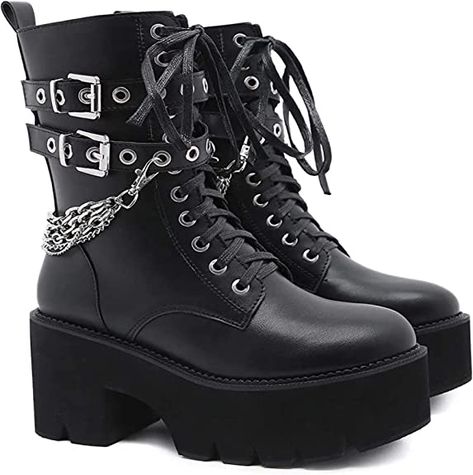 Dark Punk, Goth Shoes, Gothic Boots, Chunky Ankle Boots, Gothic Shoes, Dr Shoes, Punk Boots, Shoes Outfit Fashion, Embroidered Shoes