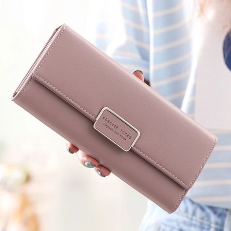 aliwood High Quality 3 Fold Women's Wallet Brand PU Leather Long Purse Clutch Coin Purse Phone Pocket Card Holder Large Capacity _ - AliExpress Mobile Ethereal Elegance, Fun Wallets, Women's Wallets, Bracelet Pandora, Pocket Card, Pu Leather Wallet, Large Wallet, Pocket Cards, Slim Wallet