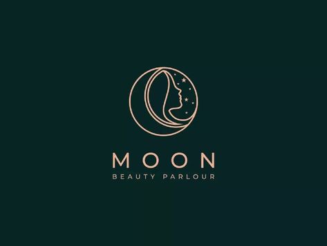 Moon Logo Design Creative, Moon Music, Yoga Logo Design, Goddess Moon, Yoga Logo, Moon Logo, Feminine Logo, Beauty Parlor, Aerial Yoga